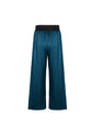 Silk trousers in the shade of "Berlin Azure