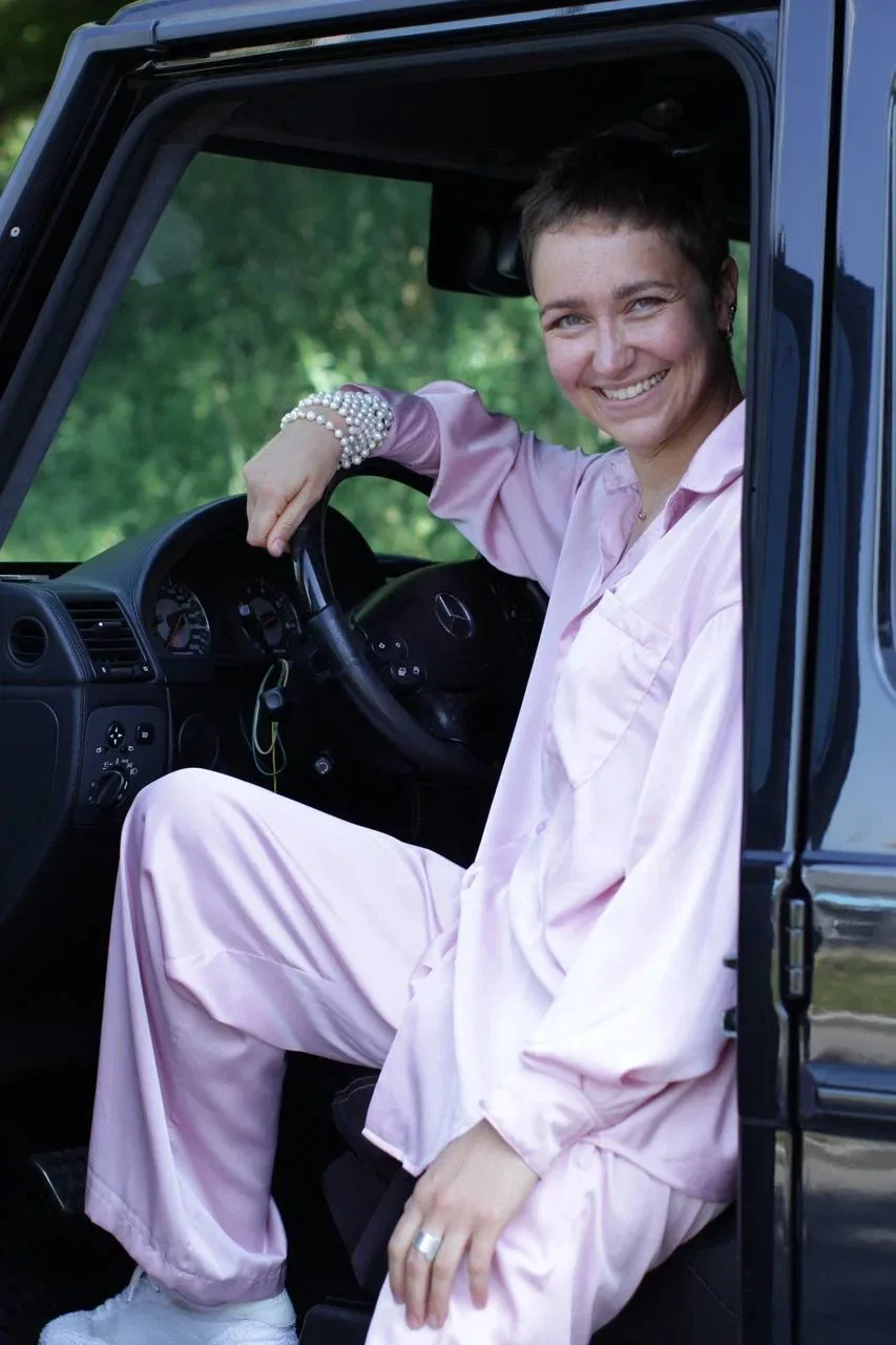 MIDNIGHT PINK SILK SET: SHIRT & LONG PANTS